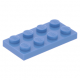LEGO lapos elem 2x4, középkék (3020)